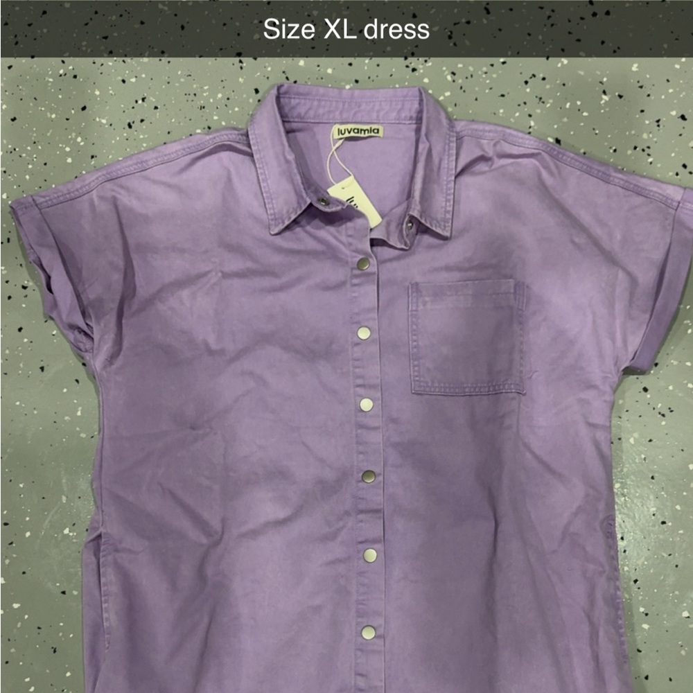 Women's Purple Button-Up Dress